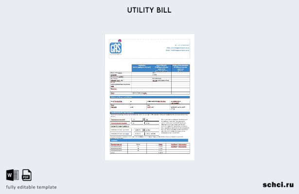 скачать в цифровом формате, Южная Африка, шаблон счета за газ компании GAS Compa